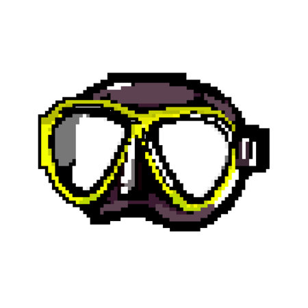 dive diving mask game pixel art vector illustrationのイラスト素材