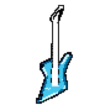 classic electric guitar game pixel art vector illustrationのイラスト素材