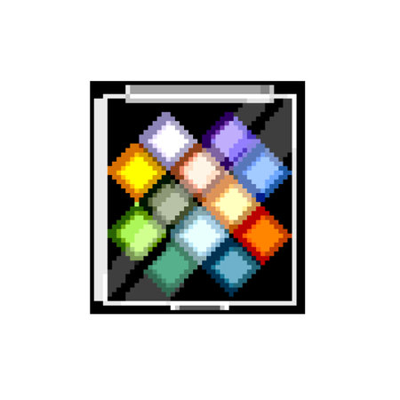 face eyeshadow beauty game pixel art vector illustrationのイラスト素材