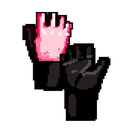 weight fitness gloves game pixel art vector illustrationのイラスト素材