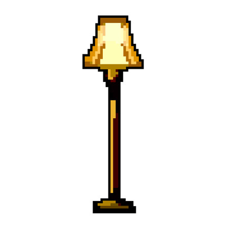 light floor lamp game pixel art vector illustrationのイラスト素材