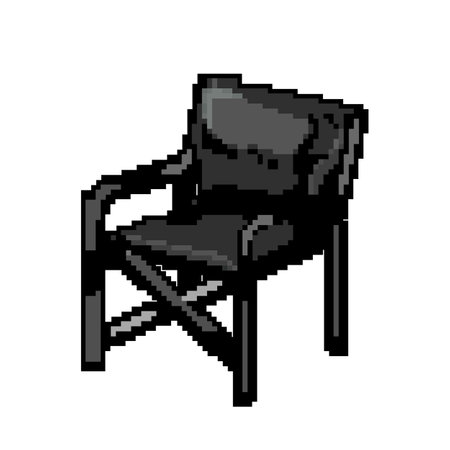 camp folding chair game pixel art vector illustrationのイラスト素材