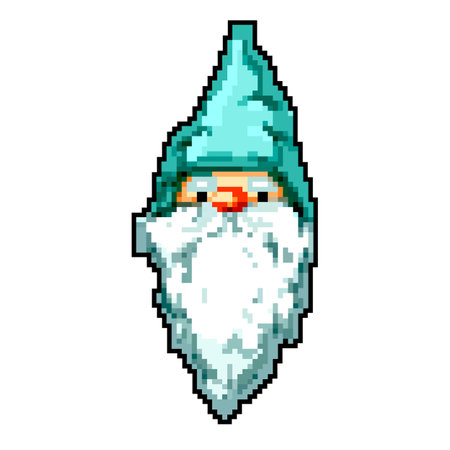 fantasy garden gnome game pixel art vector illustrationのイラスト素材