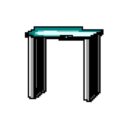 top glass table game pixel art vector illustrationのイラスト素材