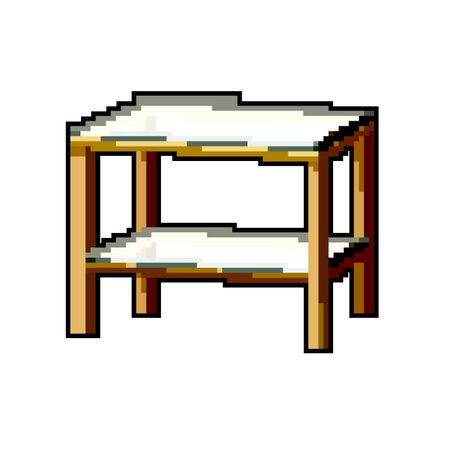 empty glass table game pixel art vector illustrationのイラスト素材