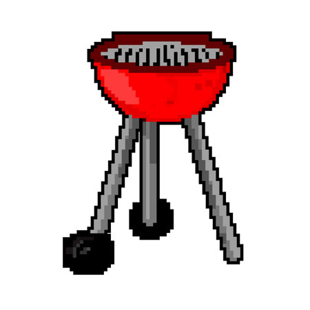 party barbecue grill game pixel art vector illustrationのイラスト素材
