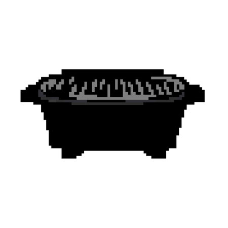 picnic barbecue grill game pixel art vector illustrationのイラスト素材