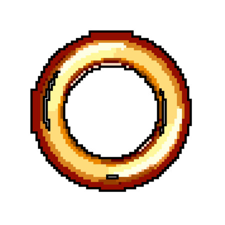 brass grommet ring game pixel art vector illustrationのイラスト素材