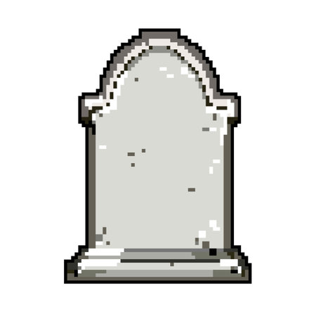 grave headstone game pixel art vector illustrationのイラスト素材