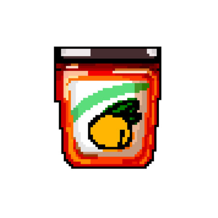marmalade jam fruit food game pixel art vector illustrationのイラスト素材