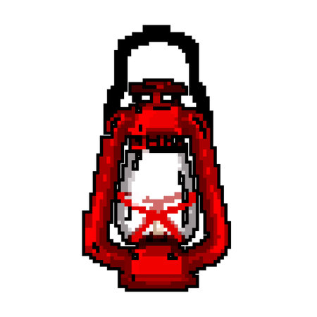 ancient kerosene lamp game pixel art vector illustrationのイラスト素材