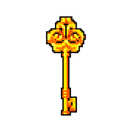 antique key vintage game pixel art vector illustrationのイラスト素材