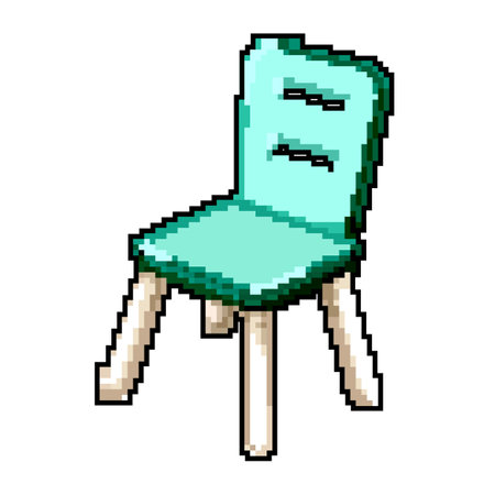 furniture kid chair game pixel art vector illustrationのイラスト素材