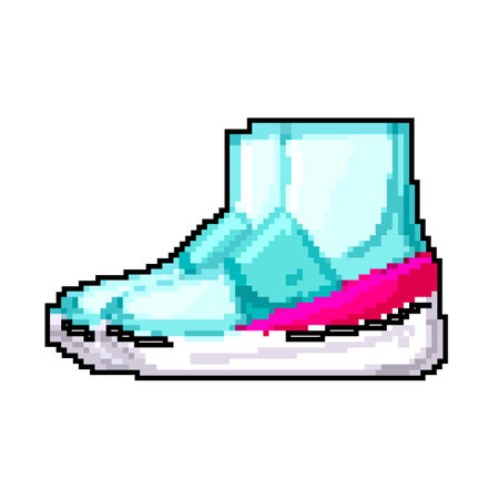 pair kid shoes game pixel art vector illustrationのイラスト素材