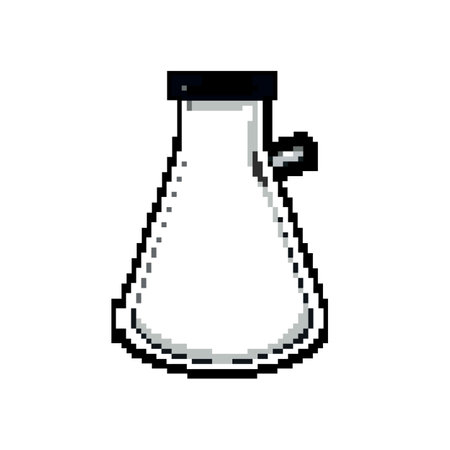 medicine laboratory glassware game pixel art vector illustrationのイラスト素材