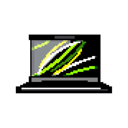 digital laptop gaming game pixel art vector illustrationのイラスト素材