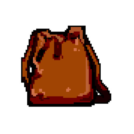 casual leather bag women game pixel art vector illustrationのイラスト素材