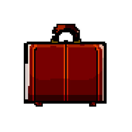 briefcase business bag game pixel art vector illustrationのイラスト素材