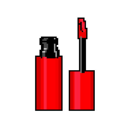 red lipstick makeup game pixel art vector illustrationのイラスト素材