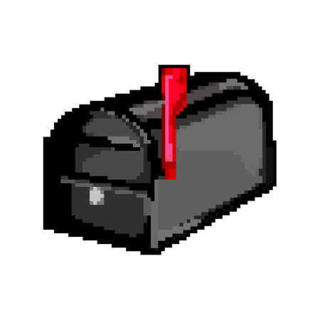 postbox mailbox letter game pixel art vector illustrationのイラスト素材