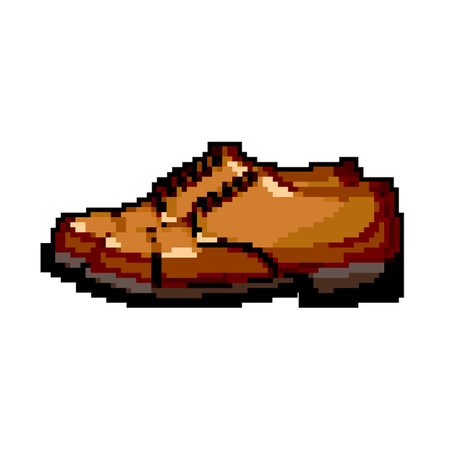 leather man shoes game pixel art vector illustrationのイラスト素材