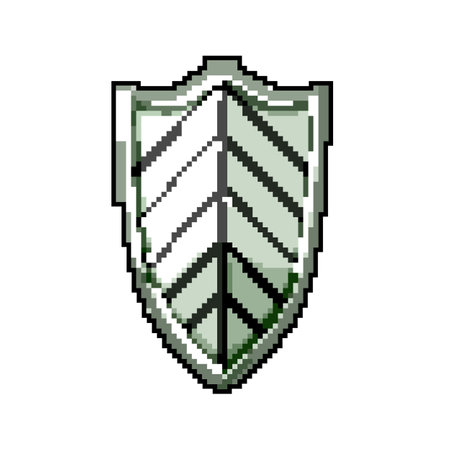 security medieval shield game pixel art vector illustrationのイラスト素材
