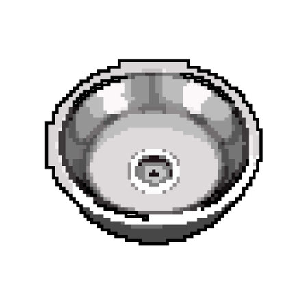 silver metal sink game pixel art vector illustrationのイラスト素材