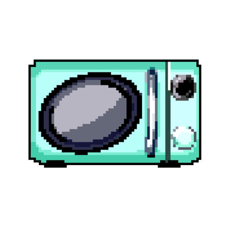 button microwave oven game pixel art vector illustrationのイラスト素材
