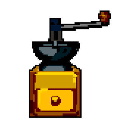 drink mill coffee grinder manual game pixel art vector illustrationのイラスト素材