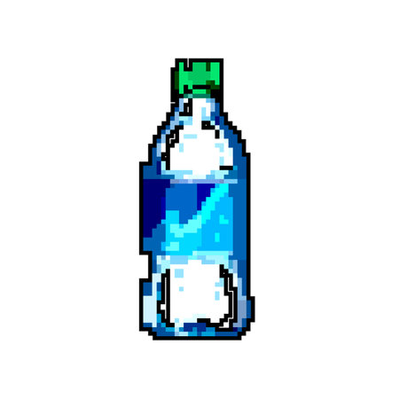 drink mineral water bottle game pixel art vector illustrationのイラスト素材
