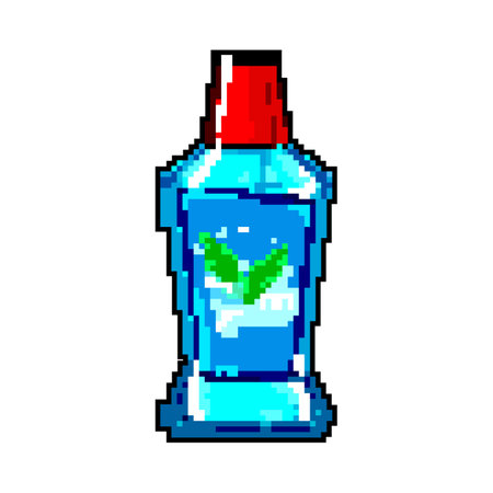 tooth mouthwash game pixel art vector illustrationのイラスト素材