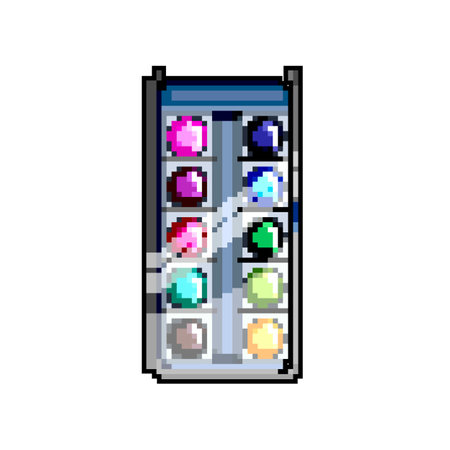 school paint watercolor game pixel art vector illustrationのイラスト素材