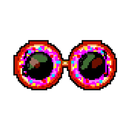 mask party glasses game pixel art vector illustrationのイラスト素材