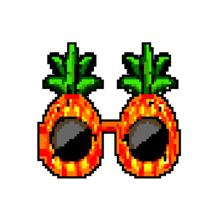 fashion party glasses game pixel art vector illustrationのイラスト素材
