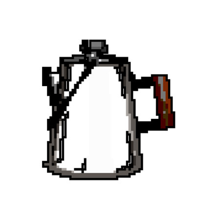 beverage percolator pot coffee game pixel art vector illustrationのイラスト素材