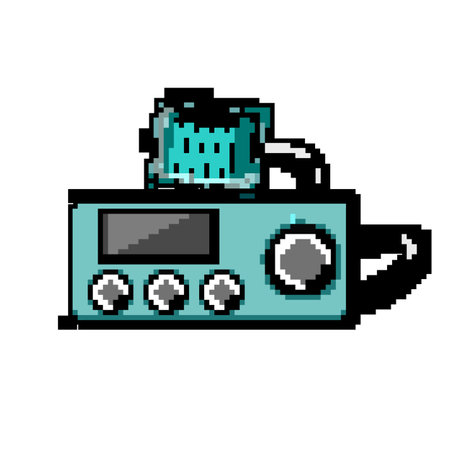 portable radio transceiver game pixel art vector illustrationのイラスト素材