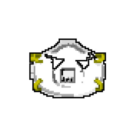 equipment respirator mask game pixel art vector illustrationのイラスト素材