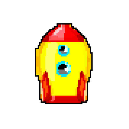 travel rocket toy game pixel art vector illustrationのイラスト素材