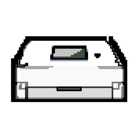 printer scanner document game pixel art vector illustration