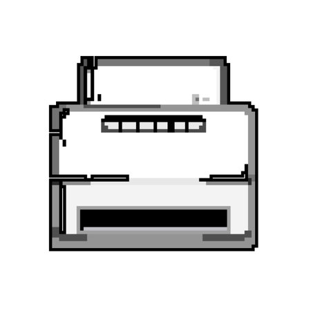 copier scanner document game pixel art vector illustrationのイラスト素材