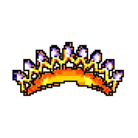 diamond tiara crown game pixel art vector illustrationのイラスト素材