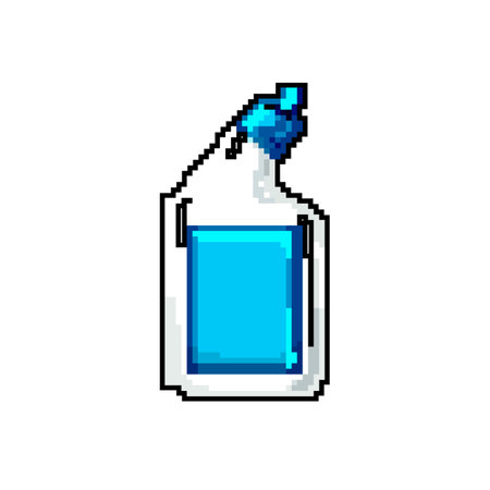 bathroom toilet cleaner game pixel art vector illustrationのイラスト素材