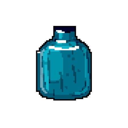 plant vase flower ceramic game pixel art vector illustrationのイラスト素材