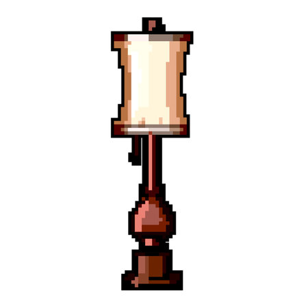 electric vintage table lamp game pixel art vector illustrationのイラスト素材
