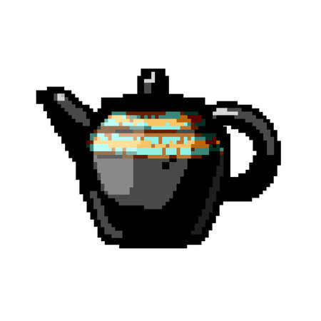 beverage vintage teapot game pixel art vector illustrationのイラスト素材