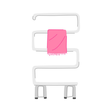 rail heater towel cartoon vector illustrationのイラスト素材