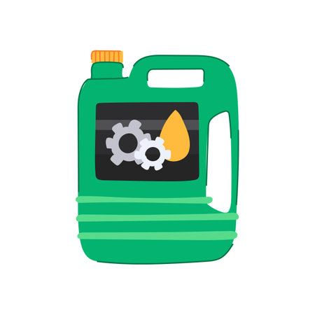 mechanic motor oil cartoon vector illustrationのイラスト素材