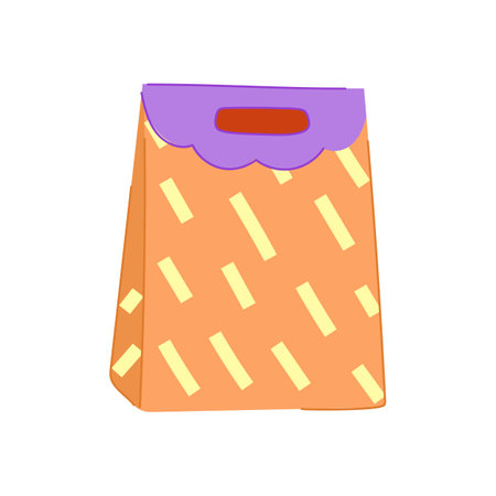 package paper bag cartoon vector illustrationのイラスト素材