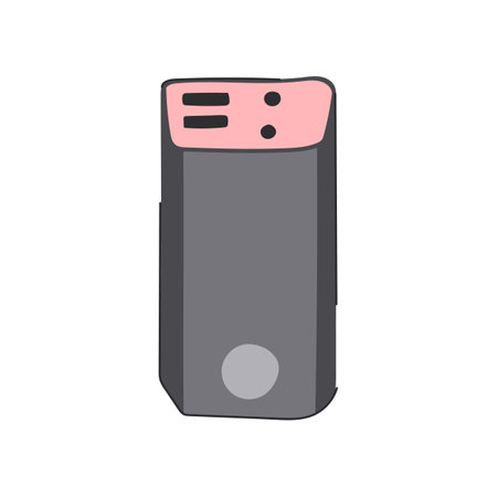 portable power bank cartoon vector illustrationのイラスト素材