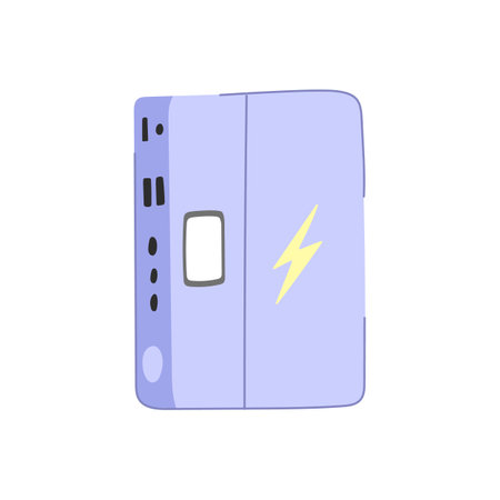 smartphone power bank cartoon vector illustrationのイラスト素材